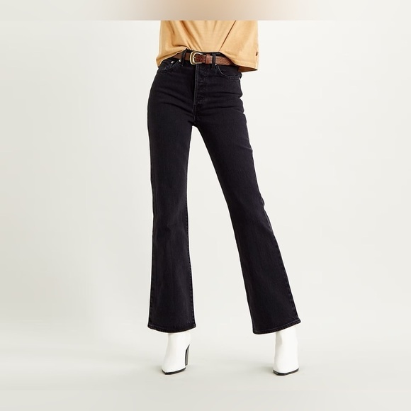 Women’s LEVI’S rib cage boot cut black Jeans size 29 - Picture 1 of 15